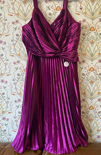 Chi purple satin pleated - chi,