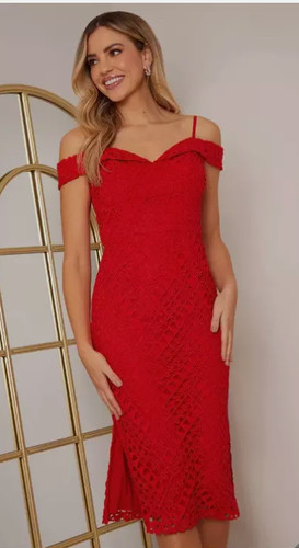 Chi red lace - red, dress