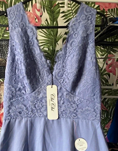 Chi blue floral - floral, lace